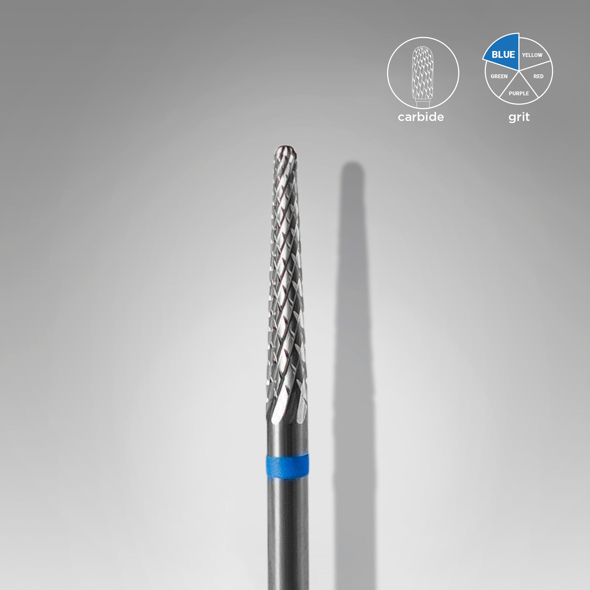 Carbide nail drill bit, “cone” blue, head diameter 2.3 mm / working part 14 mm image 0